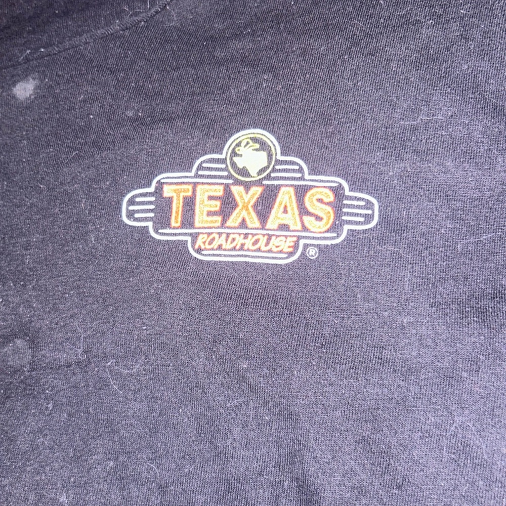 Texas Roadhouse shirt with cut out neck